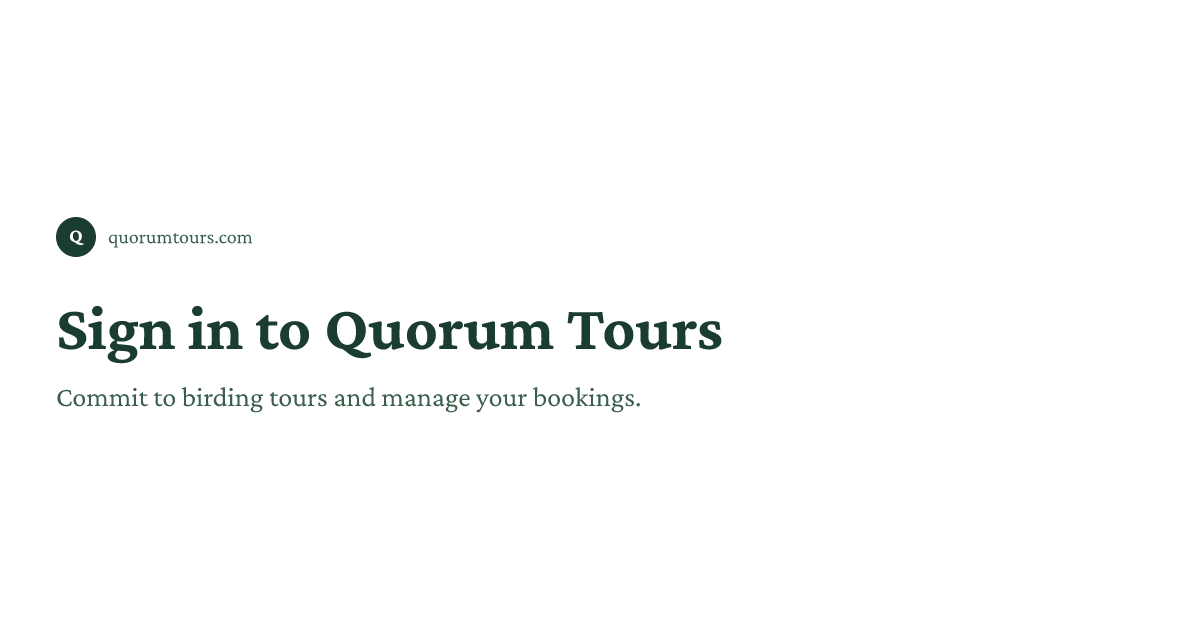 Sign In | Quorum Tours